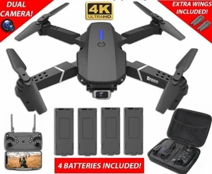 2025 New RC Drone With 4K HD Dual Camera WiFi FPV Foldable Quadcopter +4 Battery